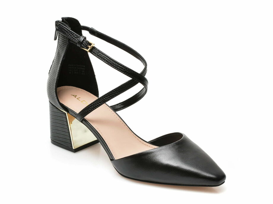 Comandă Încălțăminte Damă, la Reducere  Pantofi ALDO negri, GRARWEN001, din piele naturala Branduri de top ✓