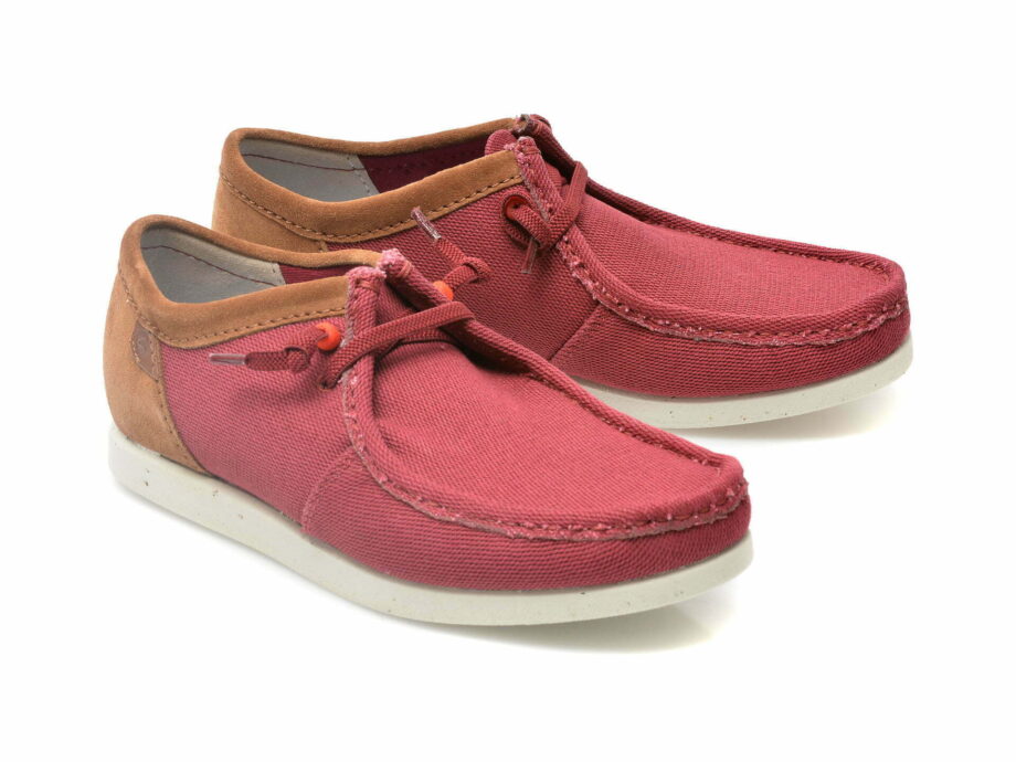 Comandă Încălțăminte Damă, la Reducere  Pantofi CLARKS rosii, SHALIMO, din material textil Branduri de top ✓