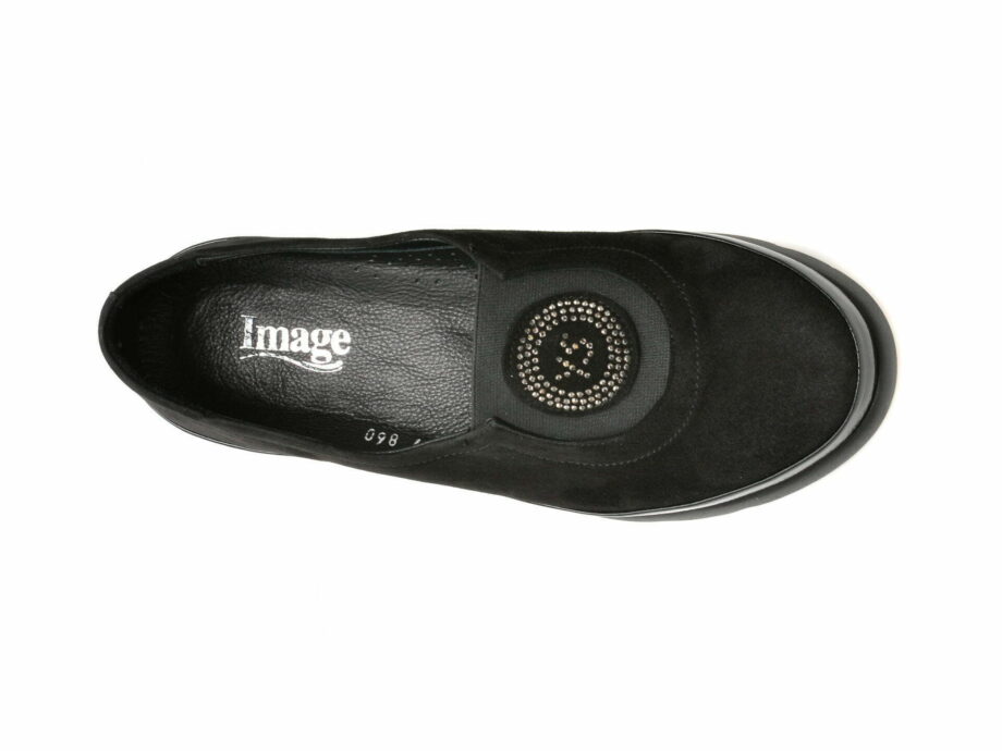 Comandă Încălțăminte Damă, la Reducere  Pantofi IMAGE negri, 984033, din piele intoarsa Branduri de top ✓