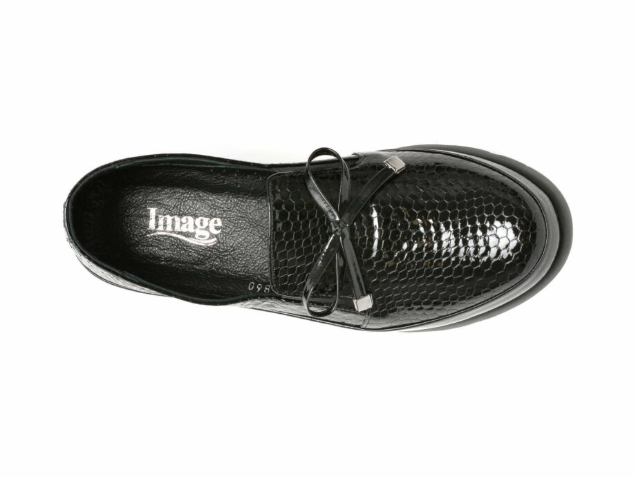 Comandă Încălțăminte Damă, la Reducere  Pantofi IMAGE negri, 986154, din piele naturala lacuita Branduri de top ✓