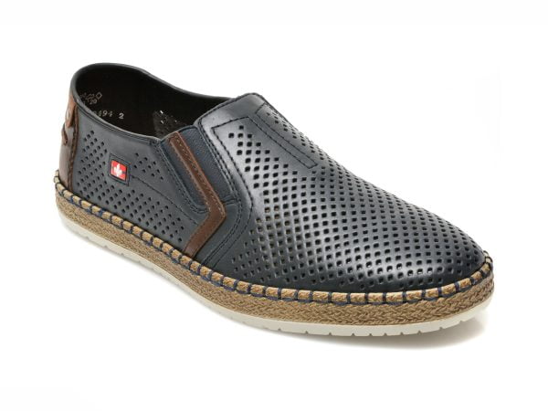 Comandă Încălțăminte Damă, la Reducere  Pantofi RIEKER bleumarin, B5297, din piele naturala Branduri de top ✓