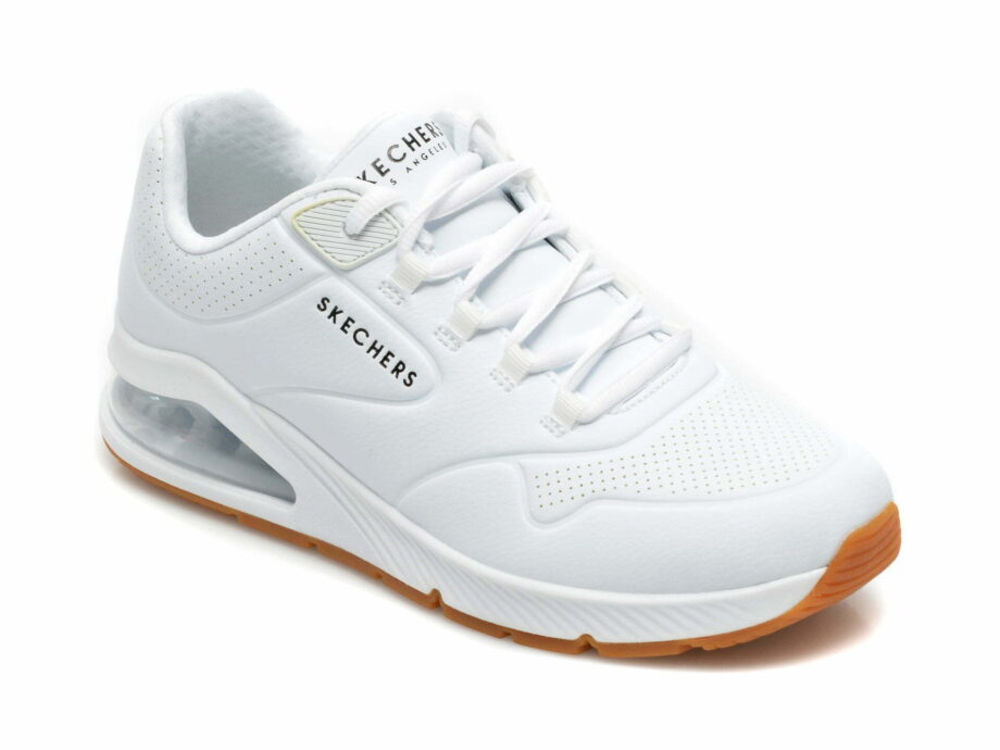 Comandă Încălțăminte Damă, la Reducere  Pantofi SKECHERS albi, UNO 2, din piele ecologica Branduri de top ✓