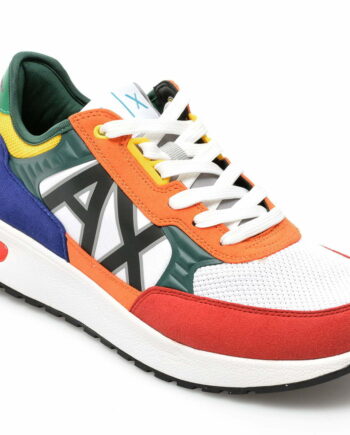 Comandă Încălțăminte Damă, la Reducere  Pantofi sport ARMANI EXCHANGE multicolori, XUX090, din material textil si piele ecologica Branduri de top ✓