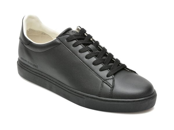 Comandă Încălțăminte Damă, la Reducere  Pantofi sport ARMANI EXCHANGE negri, XUX001, din piele naturala Branduri de top ✓