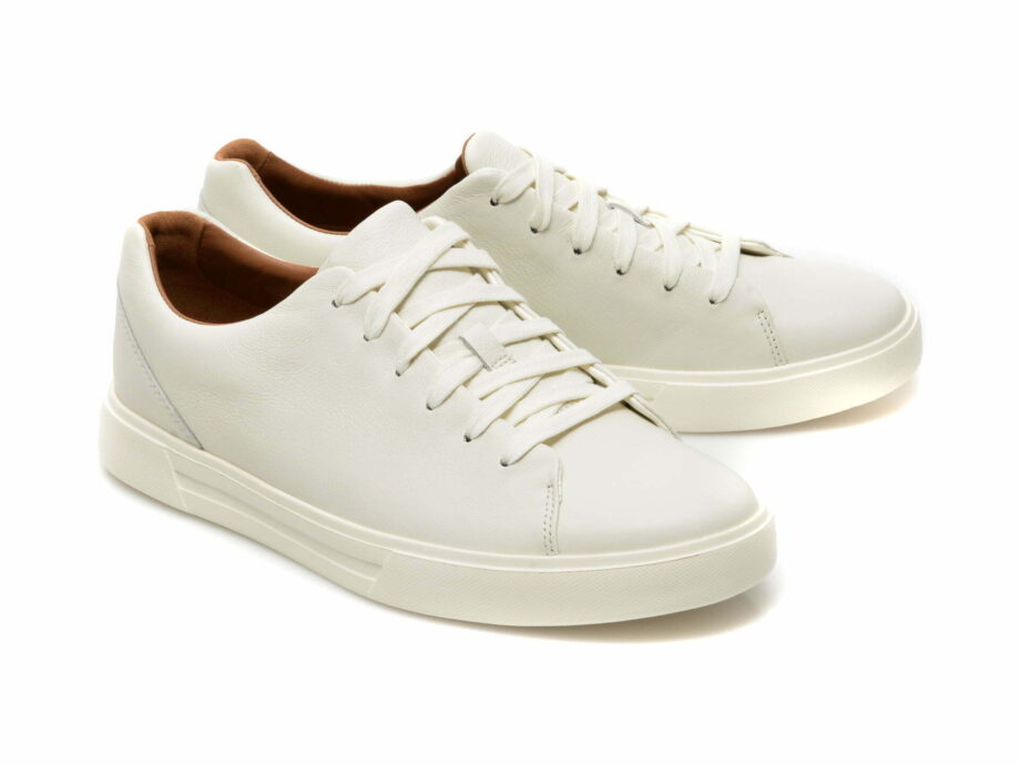 Comandă Încălțăminte Damă, la Reducere  Pantofi sport CLARKS albi, UN COSTA LACE, din piele naturala Branduri de top ✓