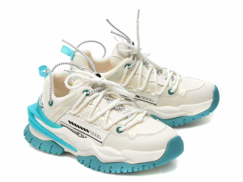 Comandă Încălțăminte Damă, la Reducere  Pantofi sport EPICA albi, Q2124, din material textil si piele naturala Branduri de top ✓