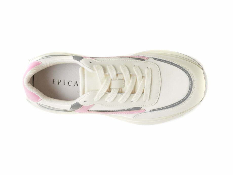 Comandă Încălțăminte Damă, la Reducere  Pantofi sport EPICA albi, ZY015, din material textil si piele naturala Branduri de top ✓