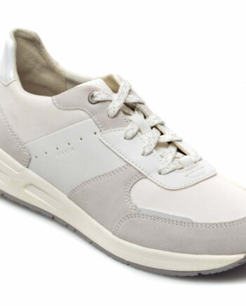 Comandă Încălțăminte Damă, la Reducere  Pantofi sport GEOX albi, D25NQA, din material textil si piele naturala Branduri de top ✓