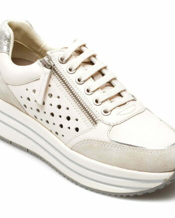 Comandă Încălțăminte Damă, la Reducere  Pantofi sport GEOX albi, D25QHB, din piele naturala Branduri de top ✓