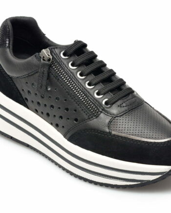 Comandă Încălțăminte Damă, la Reducere  Pantofi sport GEOX negri, D25QHB, din piele naturala Branduri de top ✓