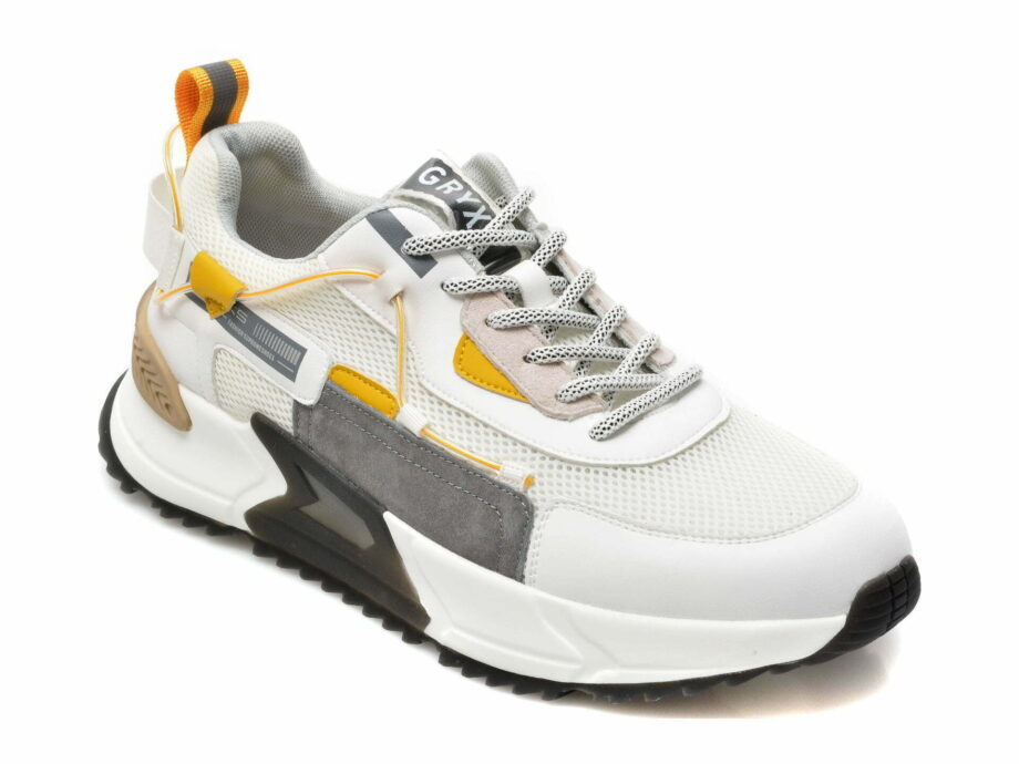Comandă Încălțăminte Damă, la Reducere  Pantofi sport GRYXX albi, 21C31, din material textil si piele naturala Branduri de top ✓