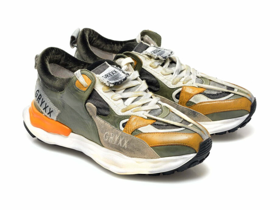 Comandă Încălțăminte Damă, la Reducere  Pantofi sport GRYXX kaki, VT25M2, din piele naturala Branduri de top ✓