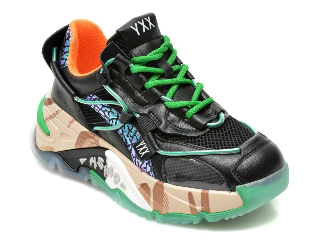 Comandă Încălțăminte Damă, la Reducere  Pantofi sport GRYXX negri, 2176, din material textil si piele naturala Branduri de top ✓