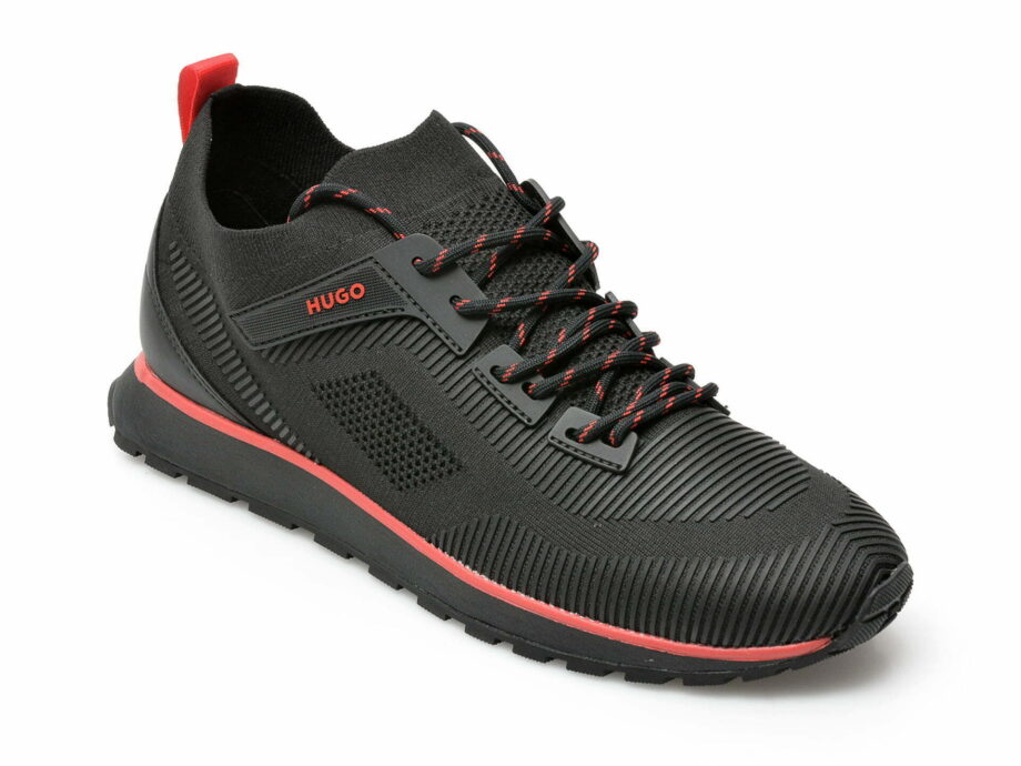 Comandă Încălțăminte Damă, la Reducere  Pantofi sport HUGO BOSS negri, 1301, din material textil Branduri de top ✓