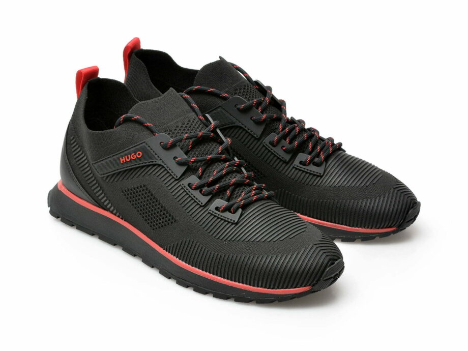 Comandă Încălțăminte Damă, la Reducere  Pantofi sport HUGO BOSS negri, 1301, din material textil Branduri de top ✓