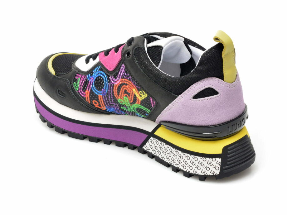 Comandă Încălțăminte Damă, la Reducere  Pantofi sport LIU JO negri, MAXWO33, din material textil si piele naturala Branduri de top ✓