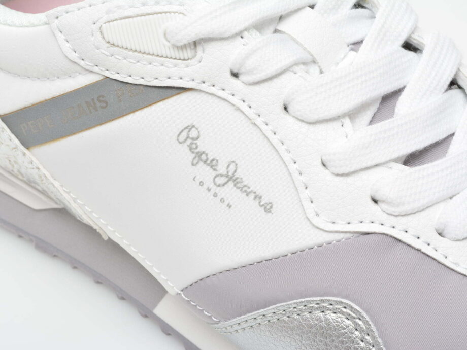 Comandă Încălțăminte Damă, la Reducere  Pantofi sport PEPE JEANS albi, LS31314, din material textil si piele ecologica Branduri de top ✓