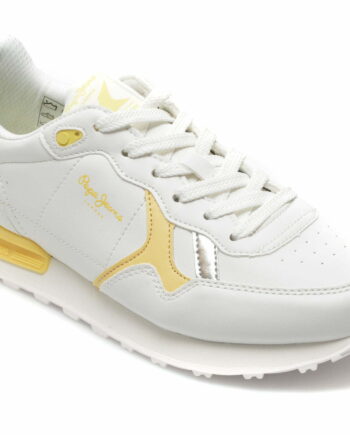 Comandă Încălțăminte Damă, la Reducere  Pantofi sport PEPE JEANS albi, LS31323, din piele ecologica Branduri de top ✓