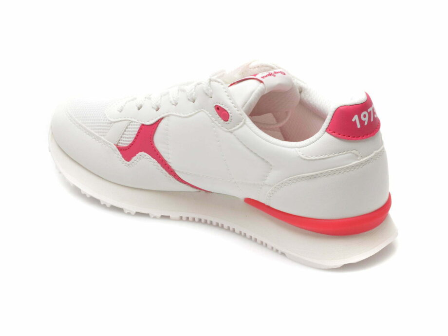Comandă Încălțăminte Damă, la Reducere  Pantofi sport PEPE JEANS albi, LS31324, din material textil si piele ecologica Branduri de top ✓