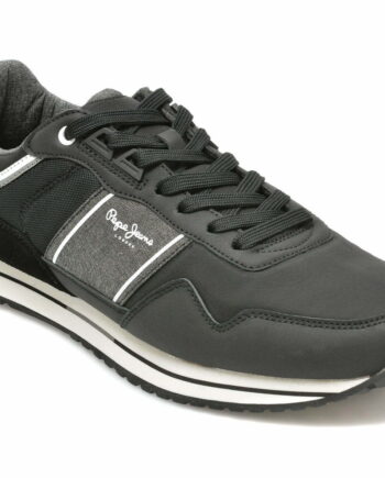 Comandă Încălțăminte Damă, la Reducere  Pantofi sport PEPE JEANS negri, MS30797, din material textil Branduri de top ✓