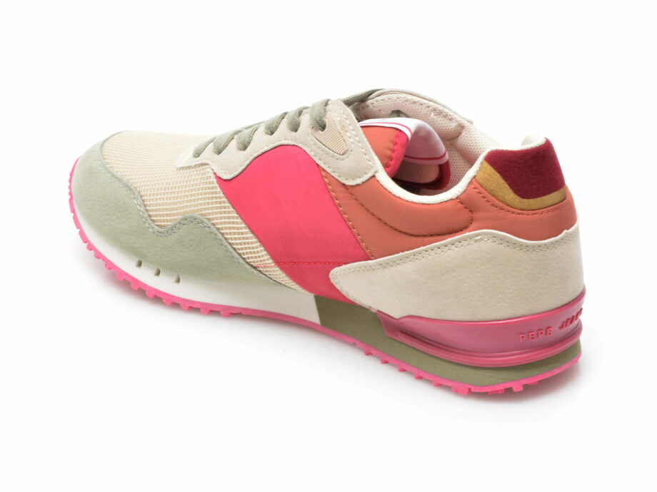 Comandă Încălțăminte Damă, la Reducere  Pantofi sport PEPE JEANS roz, LS31313, din material textil si piele ecologica Branduri de top ✓