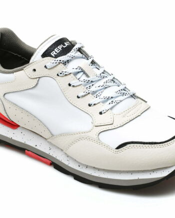 Comandă Încălțăminte Damă, la Reducere  Pantofi sport REPLAY albi, MS6846L, din material textil si piele naturala Branduri de top ✓