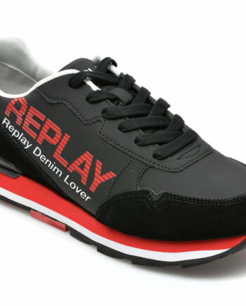 Comandă Încălțăminte Damă, la Reducere  Pantofi sport REPLAY negri, MS6848S, din piele ecologica Branduri de top ✓