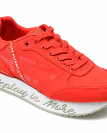 Comandă Încălțăminte Damă, la Reducere  Pantofi sport REPLAY rosii, WS6364T, din material textil Branduri de top ✓