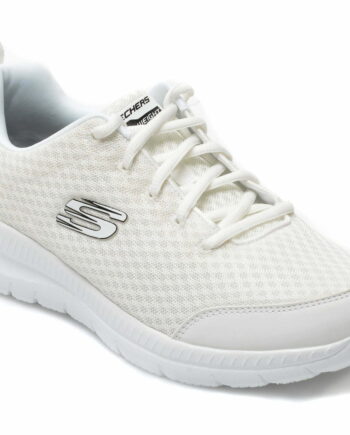 Comandă Încălțăminte Damă, la Reducere  Pantofi sport SKECHERS albi, BOUNTIFUL, din material textil Branduri de top ✓