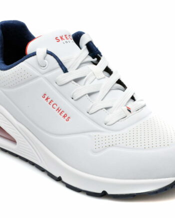Comandă Încălțăminte Damă, la Reducere  Pantofi sport SKECHERS albi, UNO, din piele ecologica Branduri de top ✓