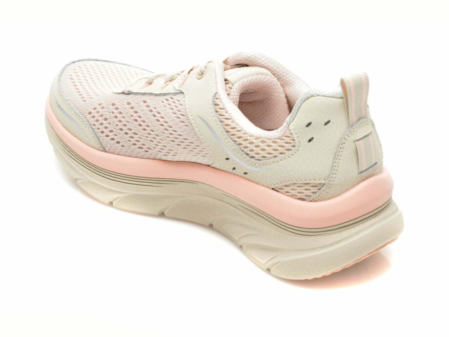 Comandă Încălțăminte Damă, la Reducere  Pantofi sport SKECHERS bej, D LUX WALKER, din material textil si piele naturala Branduri de top ✓
