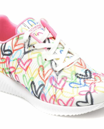 Comandă Încălțăminte Damă, la Reducere  Pantofi sport SKECHERS multicolori, BOBS SQUAD, din material textil Branduri de top ✓