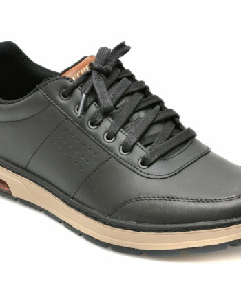 Comandă Încălțăminte Damă, la Reducere  Pantofi sport SKECHERS negri, EVENSTON, din piele naturala Branduri de top ✓