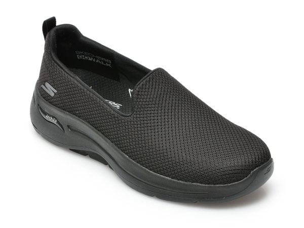 Comandă Încălțăminte Damă, la Reducere  Pantofi sport SKECHERS negri, GO WALK ARCH FIT, din material textil Branduri de top ✓