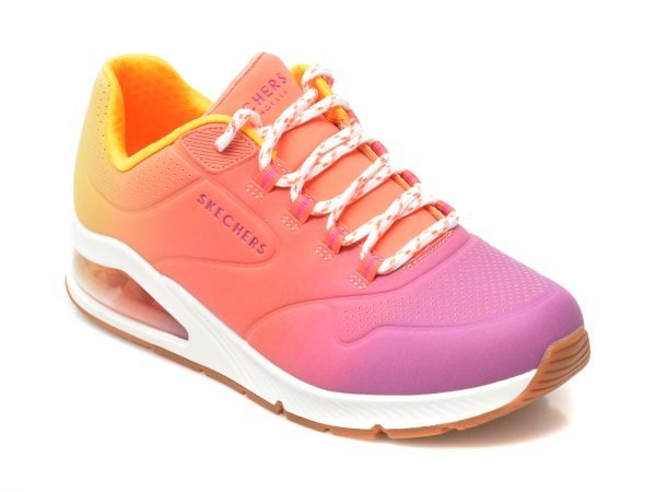 Comandă Încălțăminte Damă, la Reducere  Pantofi sport SKECHERS portocalii, UNO 2, din piele ecologica Branduri de top ✓