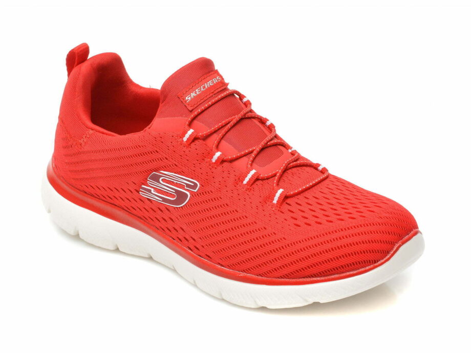 Comandă Încălțăminte Damă, la Reducere  Pantofi sport SKECHERS rosii, SUMMITS, din material textil Branduri de top ✓