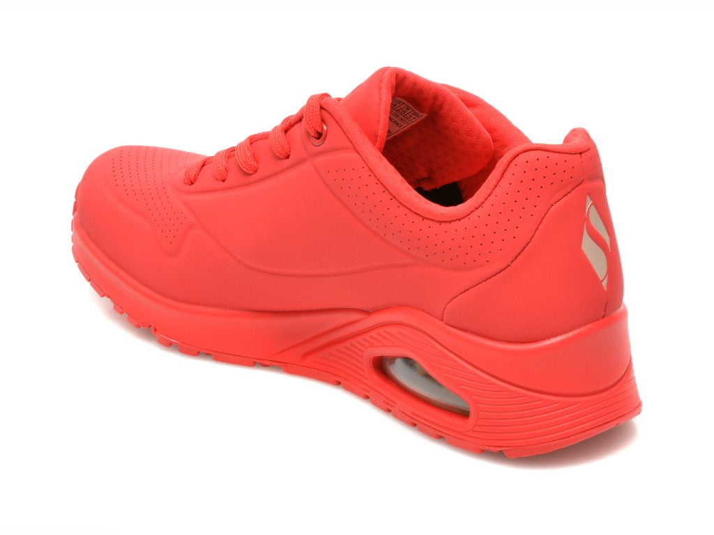 Comandă Încălțăminte Damă, la Reducere  Pantofi sport SKECHERS rosii, UNO, din piele ecologica Branduri de top ✓