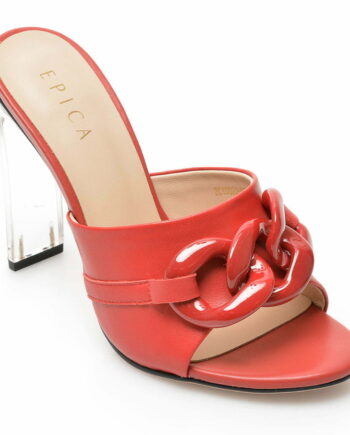 Comandă Încălțăminte Damă, la Reducere  Papuci EPICA rosii, ZC10022, din piele naturala Branduri de top ✓