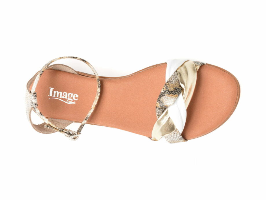 Comandă Încălțăminte Damă, la Reducere  Sandale IMAGE albe, 100H, din piele naturala Branduri de top ✓