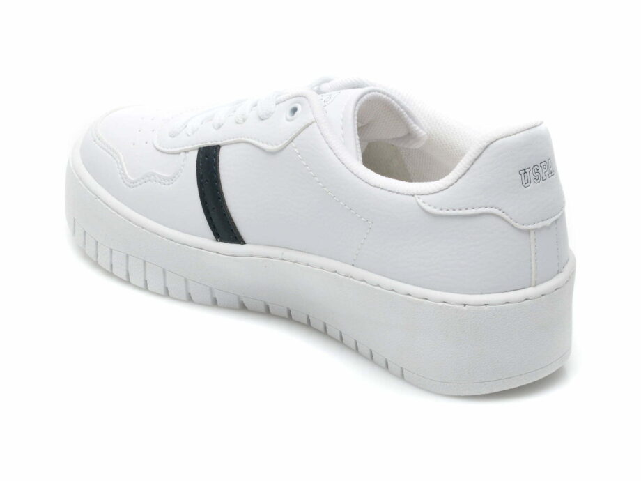 Comandă Încălțăminte Damă, la Reducere  Pantofi sport US POLO ASSN albi, BALDO, din piele ecologica Branduri de top ✓