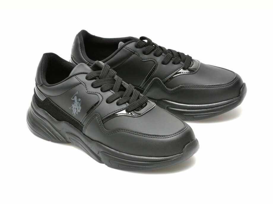 Comandă Încălțăminte Damă, la Reducere  Pantofi sport US POLO ASSN negri, SHERBET, din piele ecologica Branduri de top ✓
