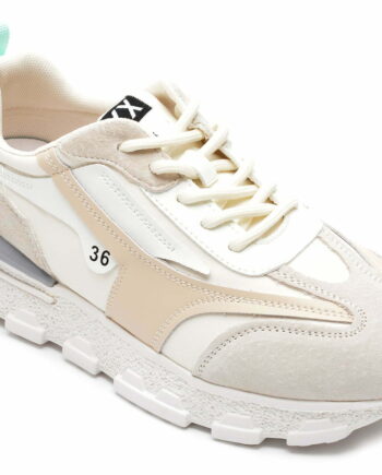 Comandă Încălțăminte Damă, la Reducere  Pantofi GRYXX albi, 2206, din piele naturala si material textil Branduri de top ✓