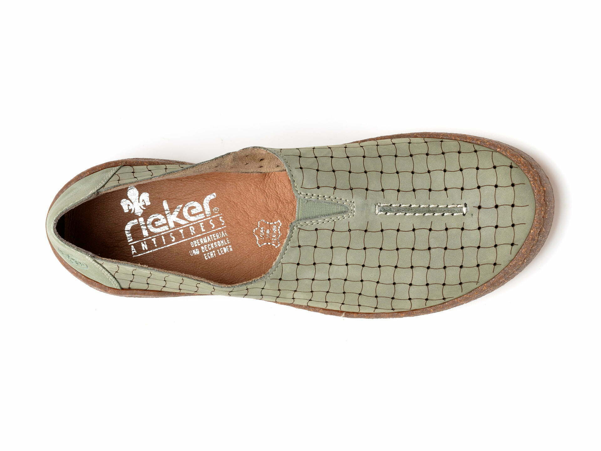 Comandă Încălțăminte Damă, la Reducere  Pantofi RIEKER verzi, 54550, din piele naturala Branduri de top ✓