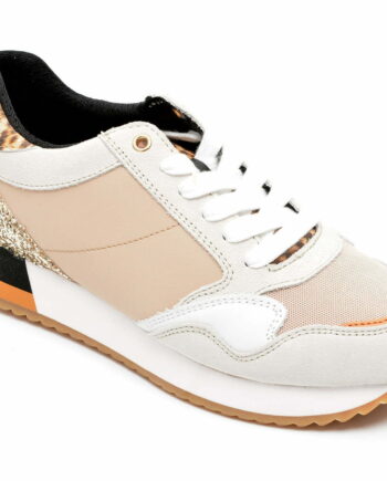 Comandă Încălțăminte Damă, la Reducere  Pantofi sport GEOX bej, D25RTB9, din material textil si piele naturala Branduri de top ✓