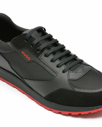 Comandă Încălțăminte Damă, la Reducere  Pantofi sport HUGO BOSS negri, 1304, din material textil si piele ecologica Branduri de top ✓