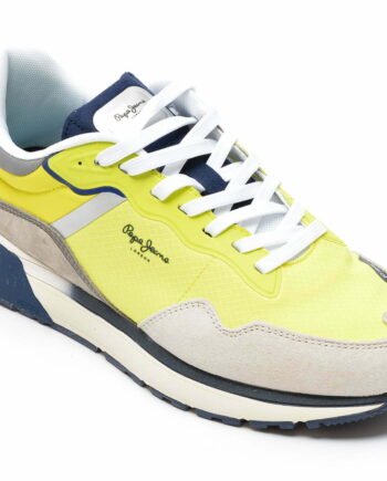 Comandă Încălțăminte Damă, la Reducere  Pantofi sport PEPE JEANS galbeni, MS30833, din material textil si piele intoarsa Branduri de top ✓