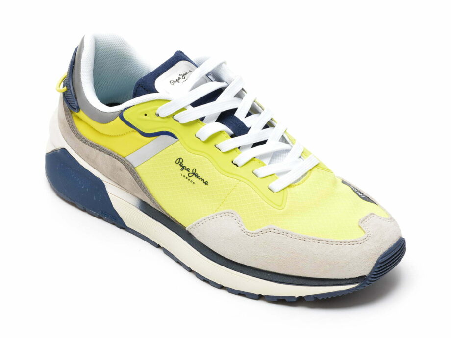Comandă Încălțăminte Damă, la Reducere  Pantofi sport PEPE JEANS galbeni, MS30833, din material textil si piele intoarsa Branduri de top ✓