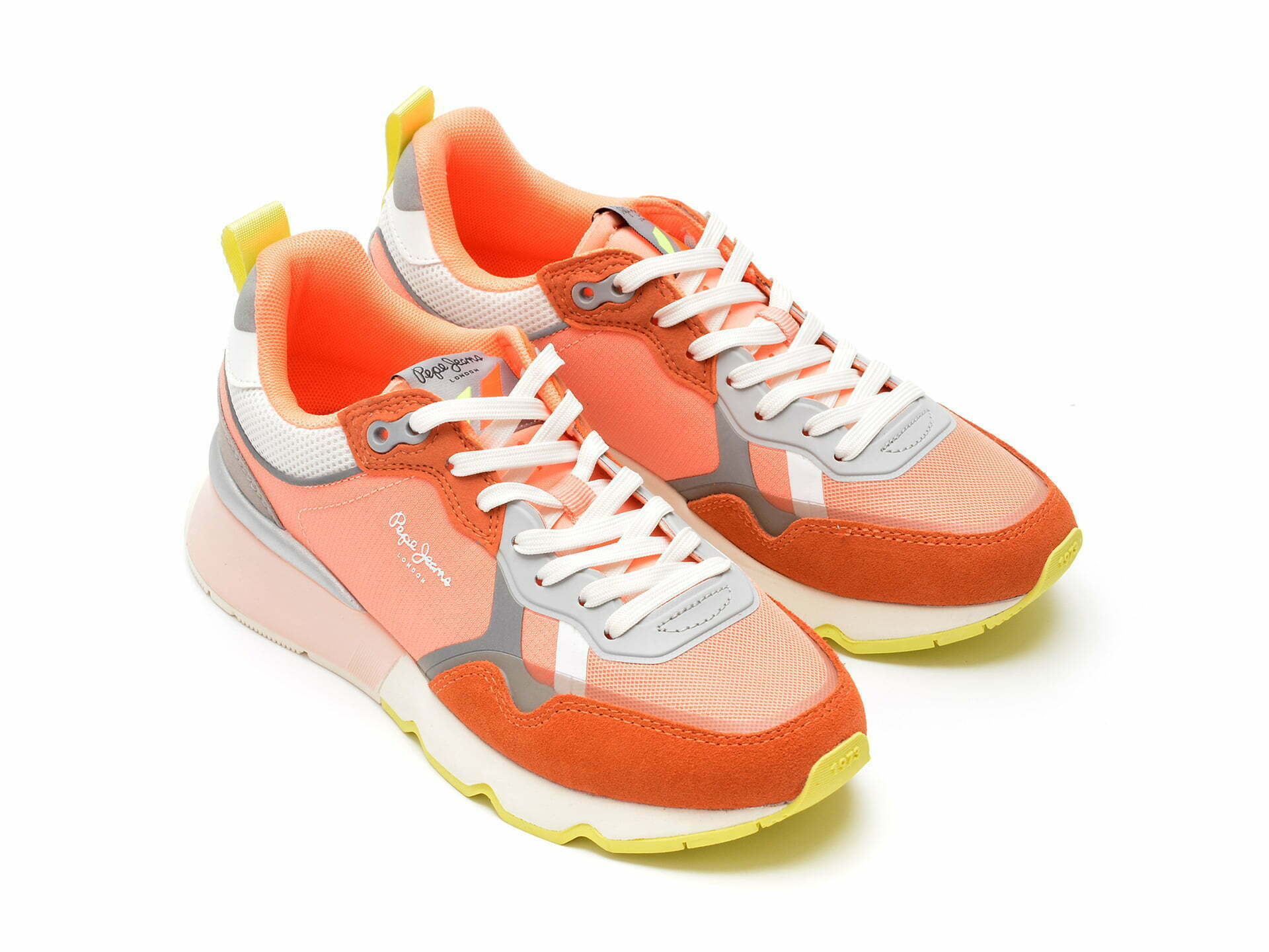Comandă Încălțăminte Damă, la Reducere  Pantofi sport PEPE JEANS portocalii, LS31348, din material textil si piele naturala Branduri de top ✓