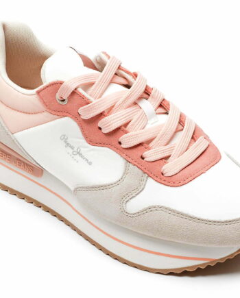Comandă Încălțăminte Damă, la Reducere  Pantofi sport PEPE JEANS roz, LS31335, din material textil si piele naturala Branduri de top ✓