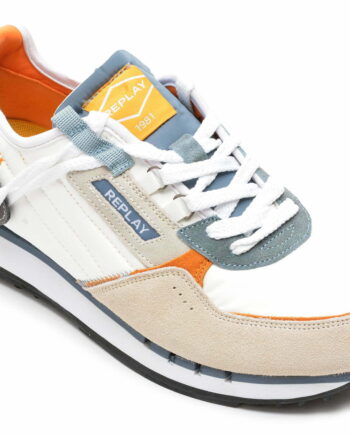 Comandă Încălțăminte Damă, la Reducere  Pantofi sport REPLAY albi, MS2M15T, din material textil si piele naturala Branduri de top ✓